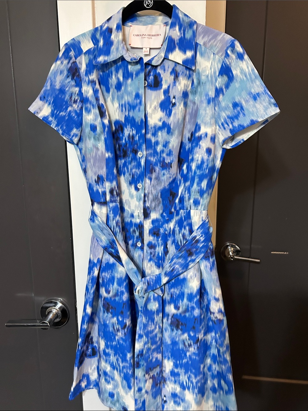 Carolina Herrera Blue and White Printed Shirt Dress